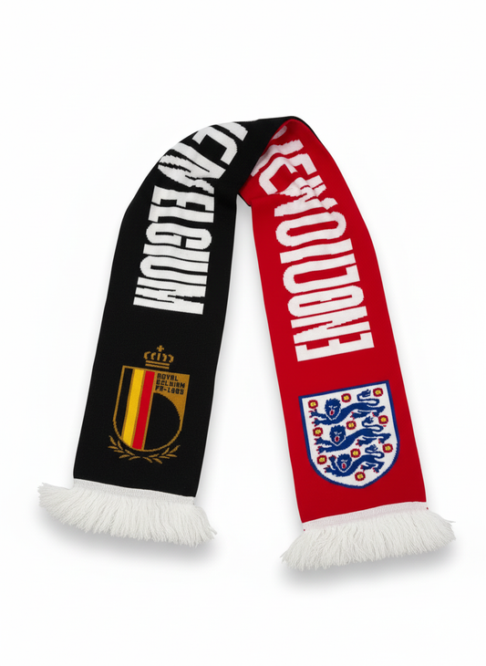 England & Belgium 2024 Scarf - Front