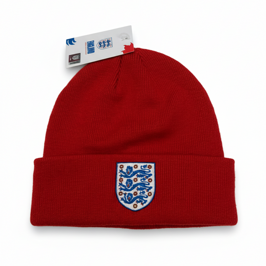 England Adults Red Beanie - Back with tag