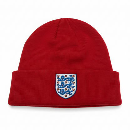 England Adults Red Beanie - Front