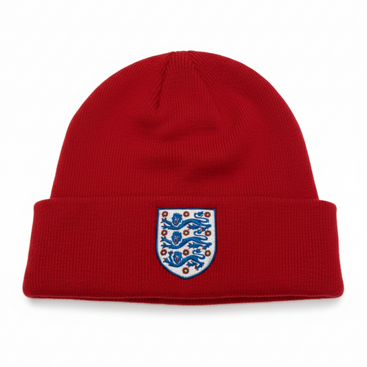 England Adults Red Beanie - Front