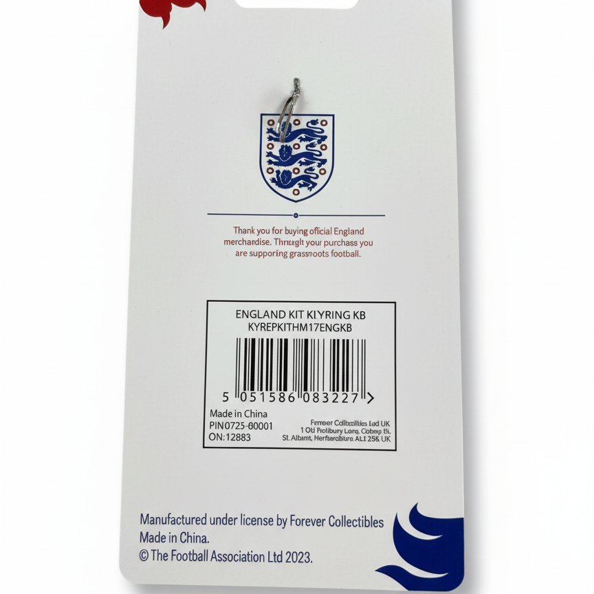England Shirt Keyring - Back