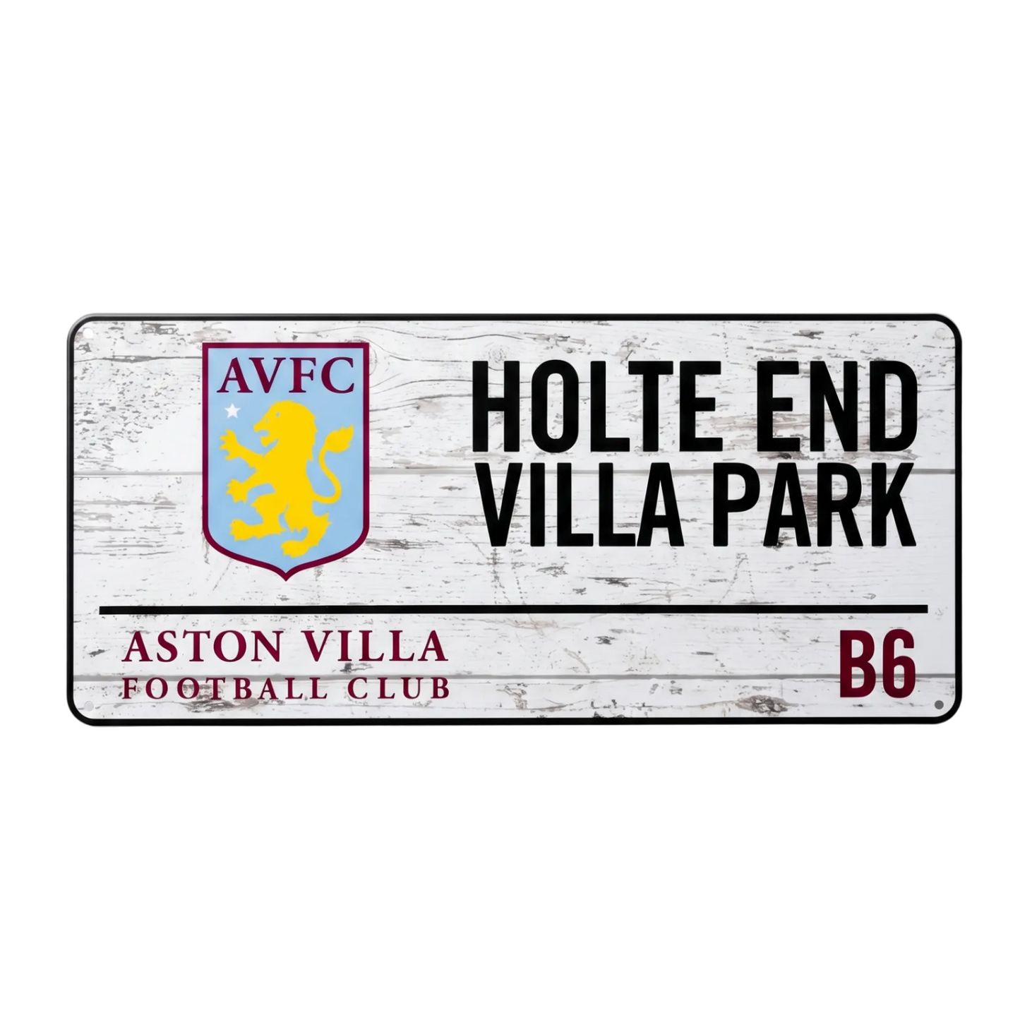 Aston Villa Retro Crest Street Sign - front flat lay