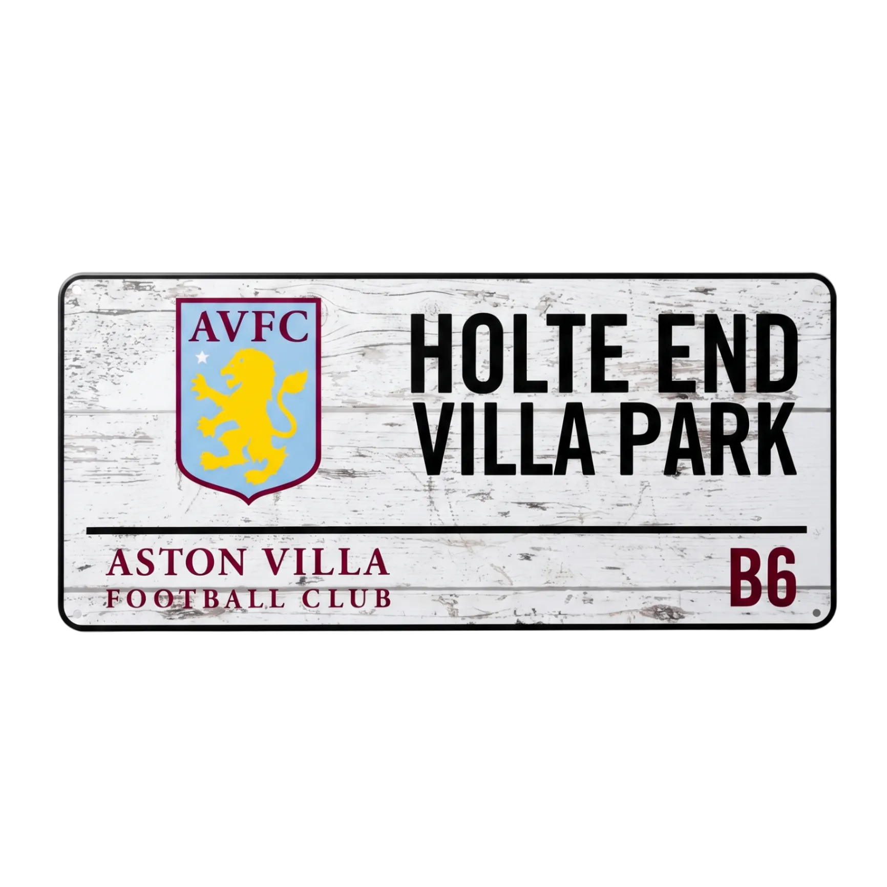 Aston Villa Retro Crest Street Sign - front flat lay