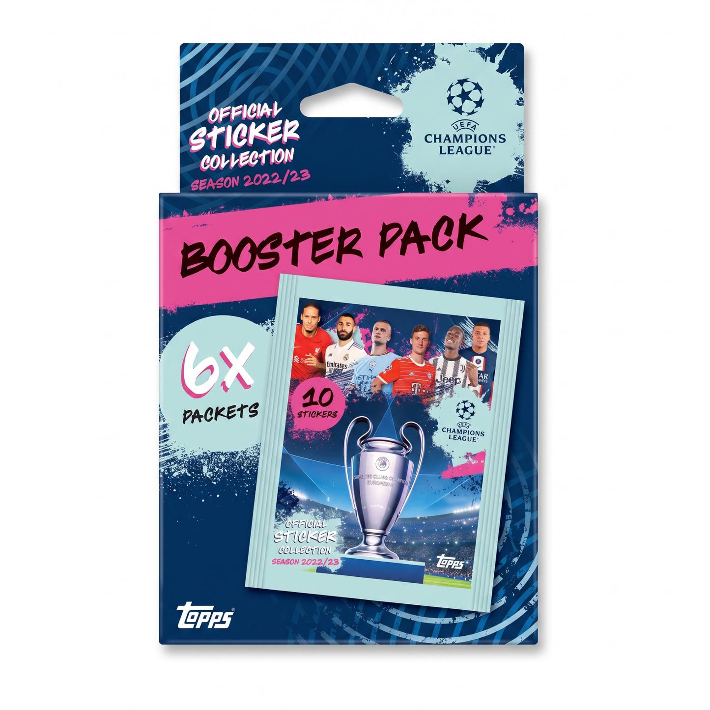 Topps UCL 2022/23 Sticker Booster Pack - front