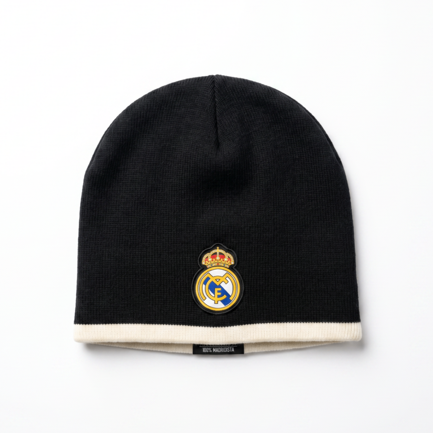 Real Madrid Reversible Knit Hat - Black side with crest