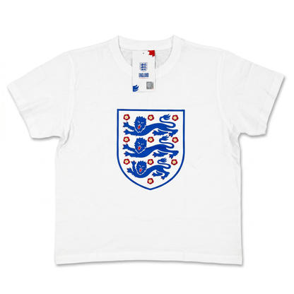 England Core Crest White T-Shirt Kids - Front