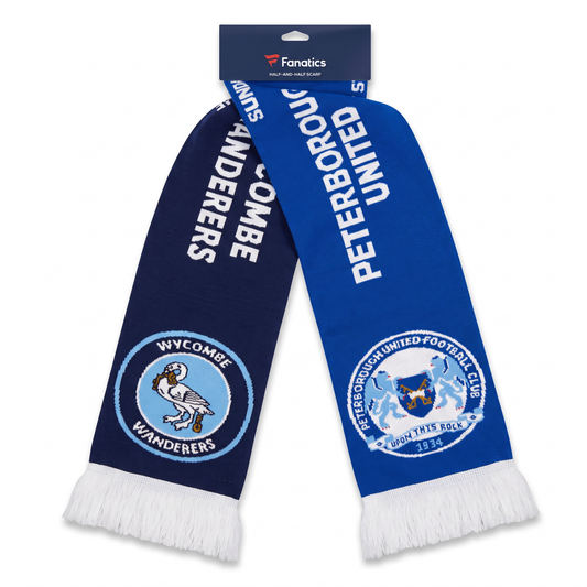 Peterborough vs Wycombe half-and-half BSM Final scarf