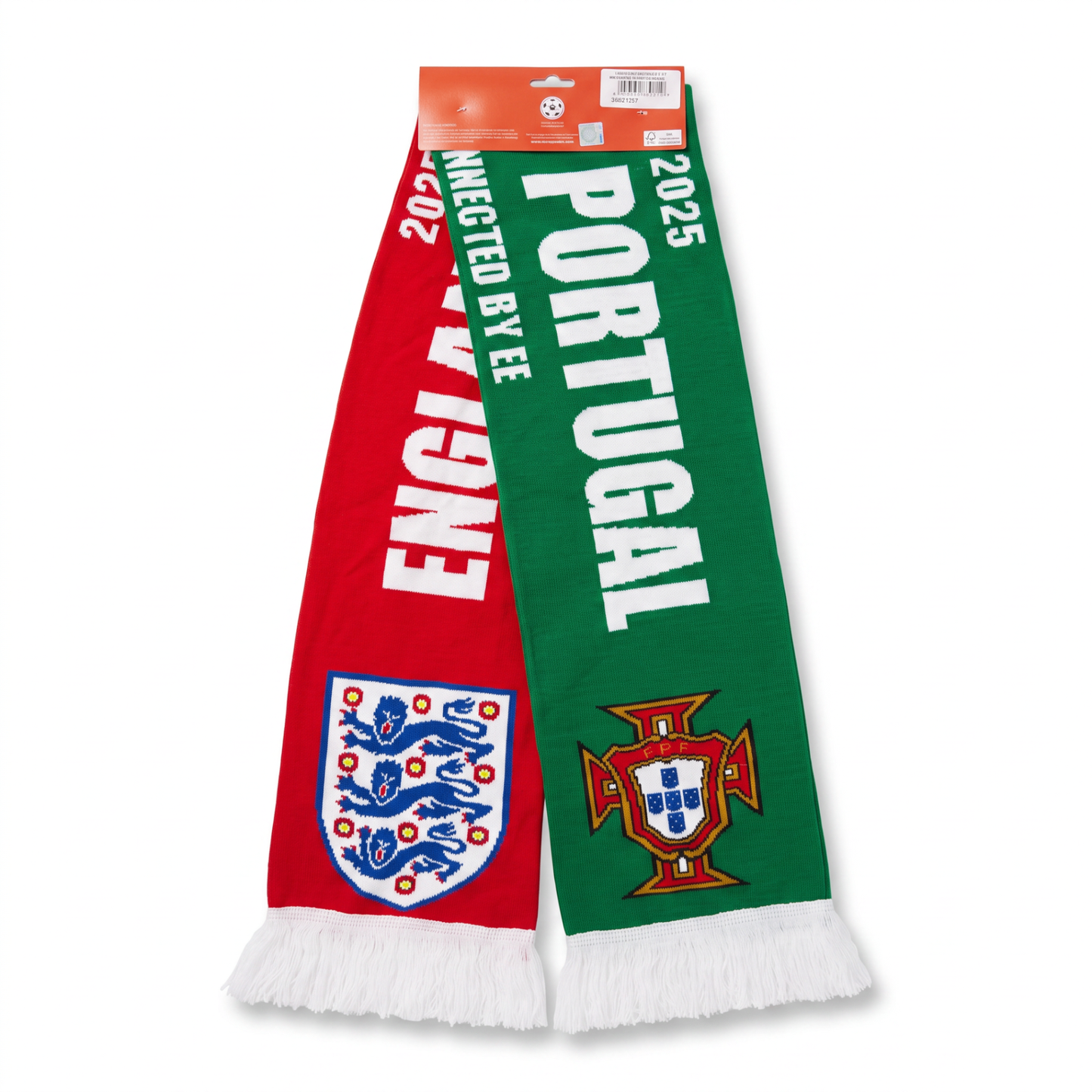 England Lionesses vs Portugal 2025 Nations League half and half scarf - packaged