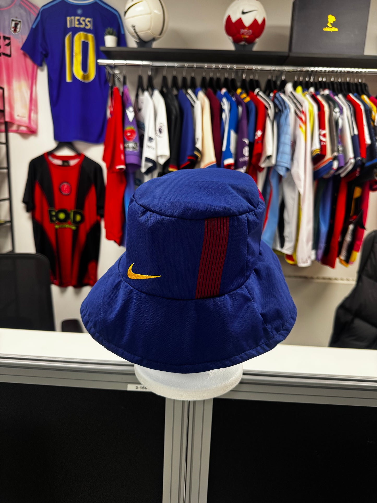 Upcycled Barcelona "Messi" Football Shirt Bucket Hat - Reversible