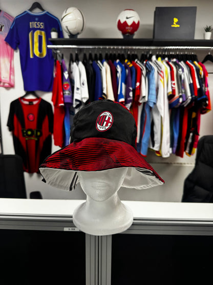 Upcycled AC Milan Football Shirt Bucket Hat - Reversible
