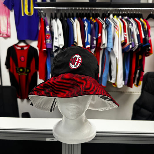 Upcycled AC Milan Football Shirt Bucket Hat - Reversible