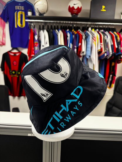 Upcycled Manchester City "Aguero" Football Shirt Bucket Hat - Reversible