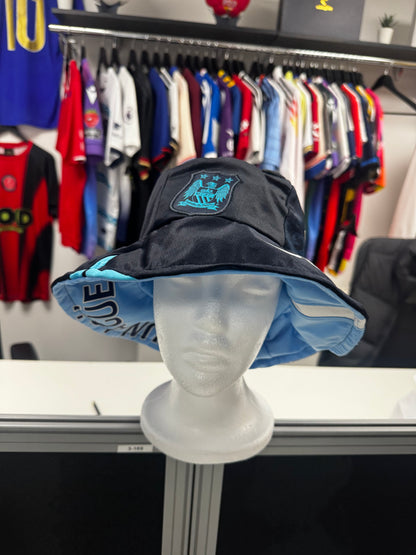 Upcycled Manchester City "Aguero" Football Shirt Bucket Hat - Reversible